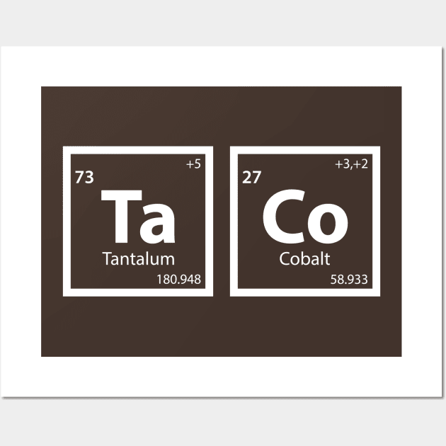 Taco (Ta-Co) Periodic Table Wall Art by n23tees